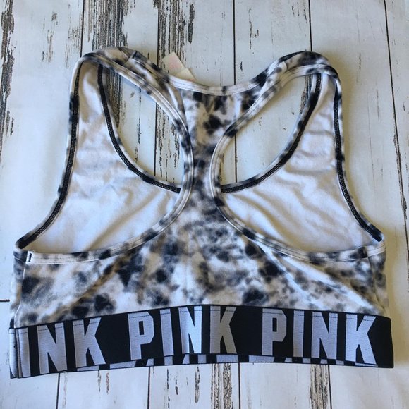 Pink Tie Die Black/White Sports Bra - Picture 3 of 4